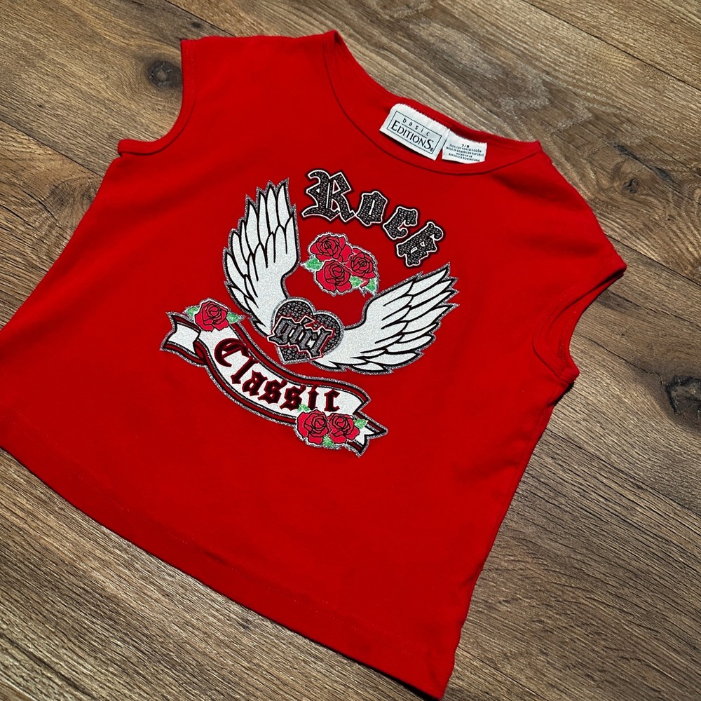 Vintage Basic Editions Red Rock Classic Graphic Tank Top Girls Size 7/8